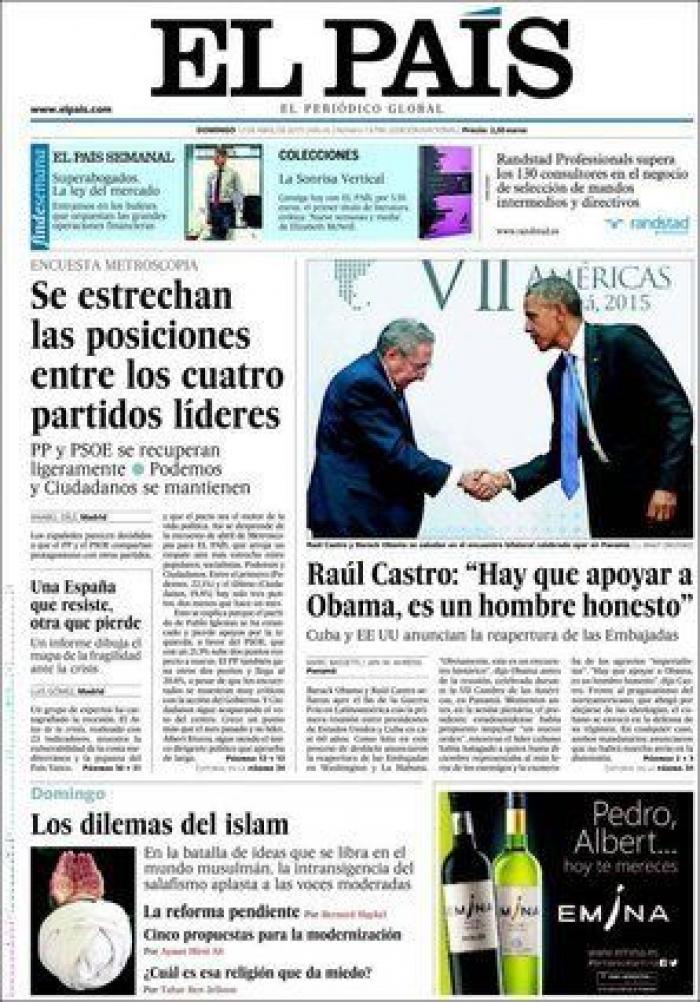 Las portadas tras el encuentro entre Obama y Castro