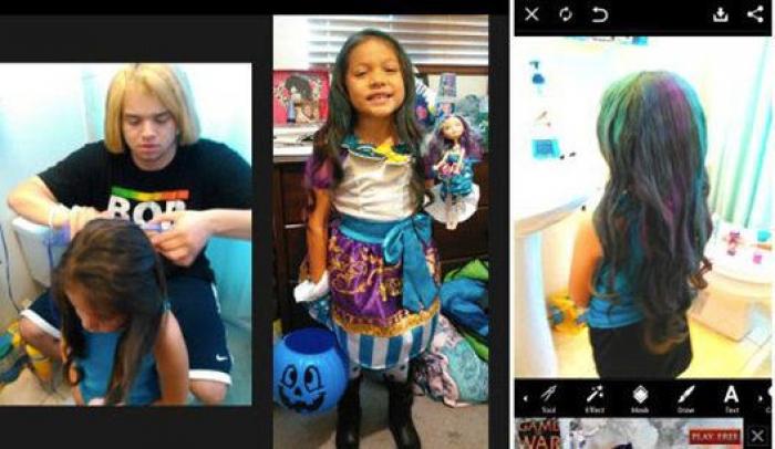 El padre que aprendió a hacer peinados a su hija ha sido toda una inspiración para muchos otros (FOTOS)