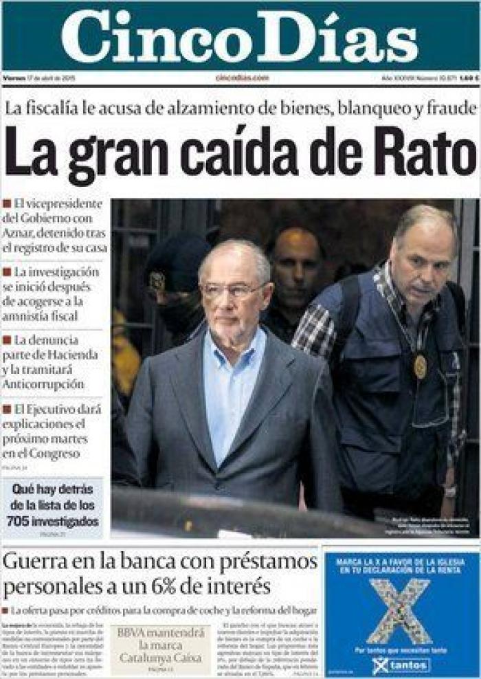 El juez ordena el bloqueo de todas las cuentas de Rodrigo Rato