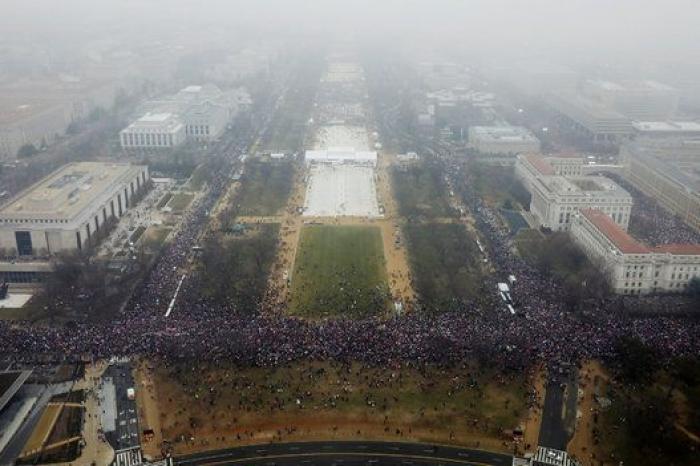Las impresionantes imágenes aéreas de la Marcha de las Mujeres