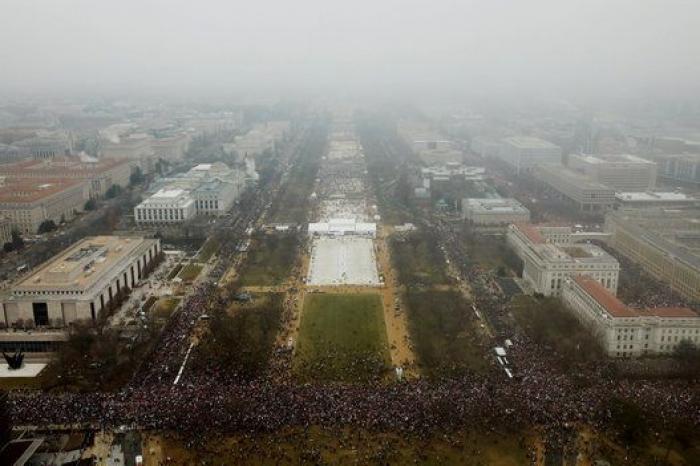 Las impresionantes imágenes aéreas de la Marcha de las Mujeres