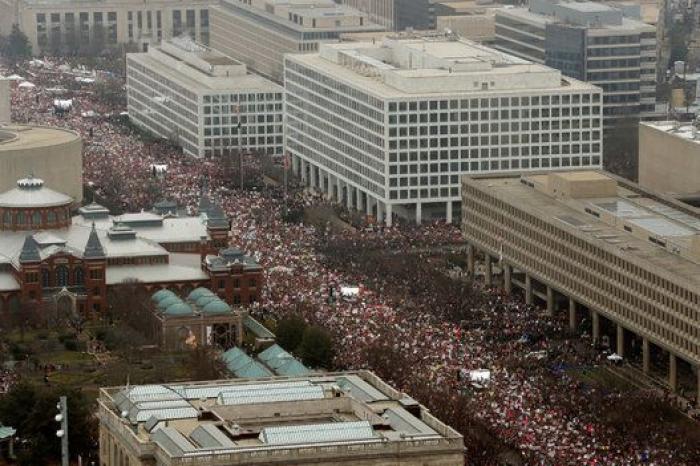 Las impresionantes imágenes aéreas de la Marcha de las Mujeres