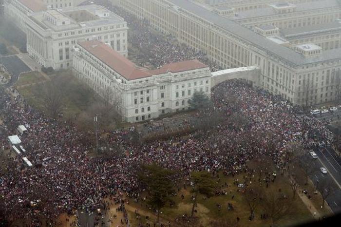Las impresionantes imágenes aéreas de la Marcha de las Mujeres