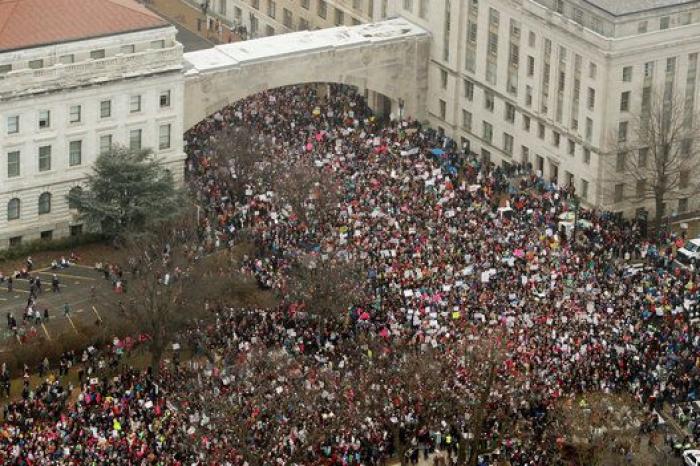 Las impresionantes imágenes aéreas de la Marcha de las Mujeres