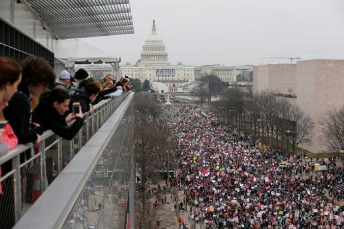 Las impresionantes imágenes aéreas de la Marcha de las Mujeres
