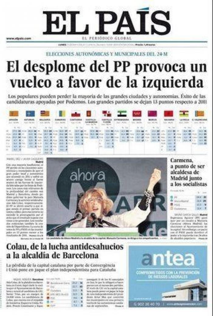 Las portadas de los diarios tras el 24M