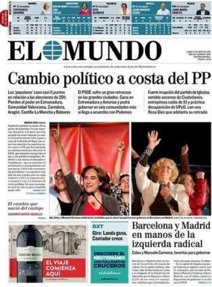 Las portadas de los diarios tras el 24M