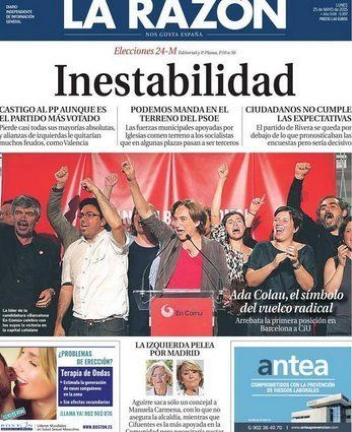 Las portadas de los diarios tras el 24M