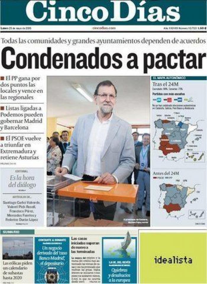 Las portadas de los diarios tras el 24M