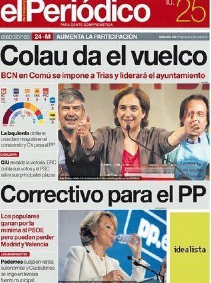 Las portadas de los diarios tras el 24M