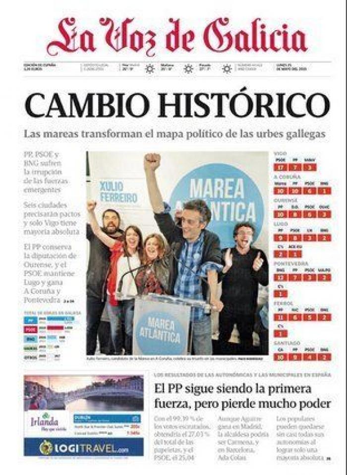 Las portadas de los diarios tras el 24M