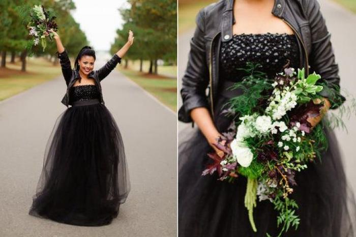 19 novias que triunfaron al combianar su vestido con una chaqueta de cuero
