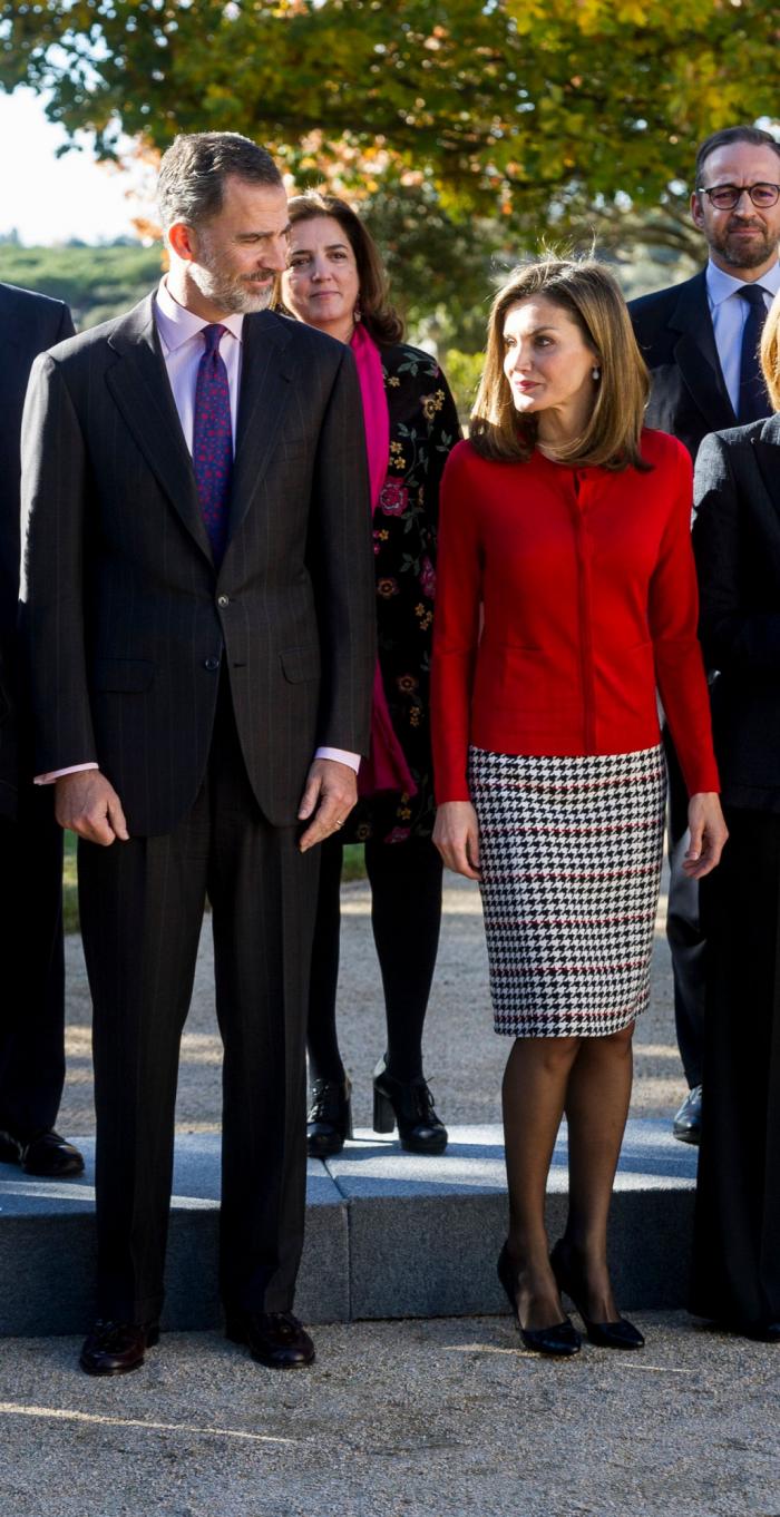 La reina Letizia recicla una falda de hace 13 años