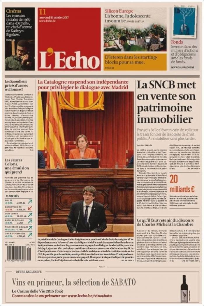 Así se ve en el mundo la declaración de independencia en suspenso de Cataluña