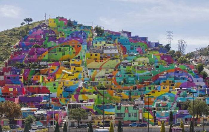 El mural más grande de México elimina la violencia en la ciudad de Pachuca (FOTOS)