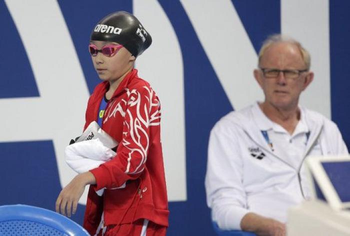 Una niña de 10 años compite en los Mundiales de natación de Kazan