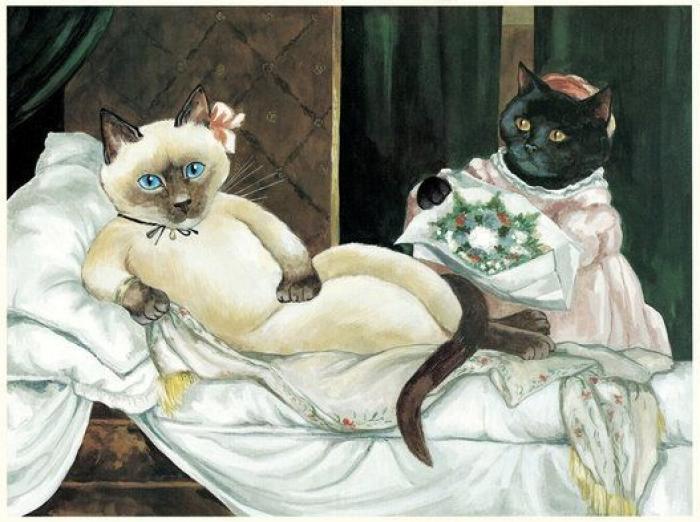 Los gatos se convierten en protagonistas de obras de arte: así son 'Las meninas' o La Gioconda' gatunas