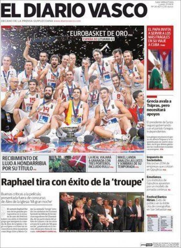 Eurobasket 2015: Las portadas del oro de España
