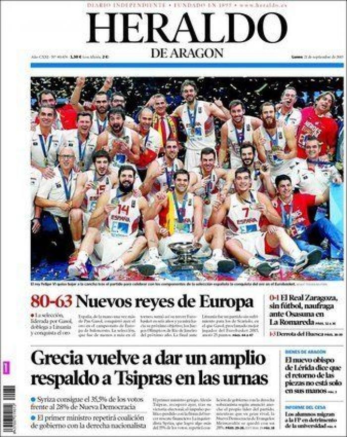 Eurobasket 2015: Las portadas del oro de España