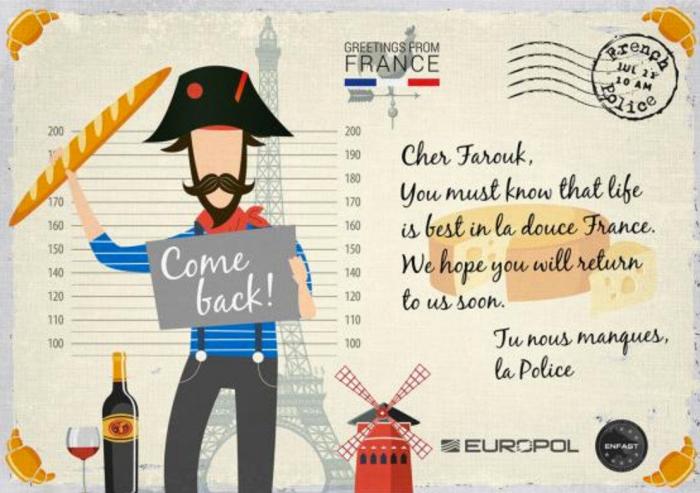 Europol envía postales veraniegas a los criminales más buscados para que vuelvan a sus países