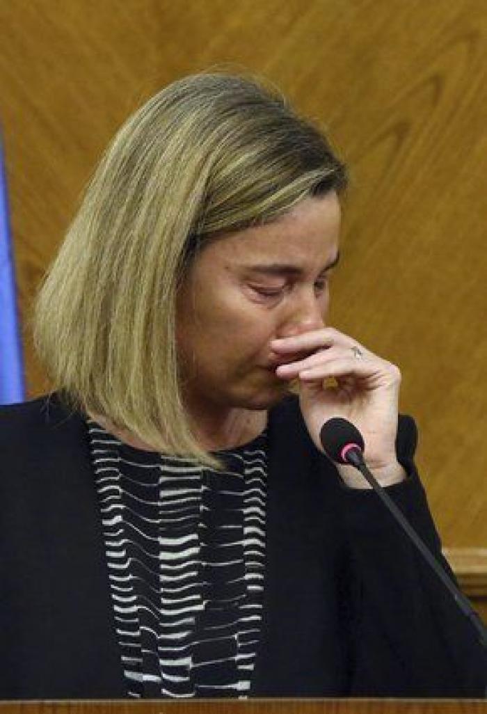 Las lágrimas de Mogherini por Bruselas (VÍDEO, FOTOS)