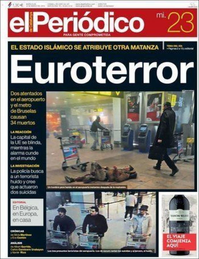 Las portadas de la prensa tras los atentados en Bruselas