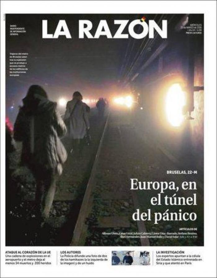 Las portadas de la prensa tras los atentados en Bruselas