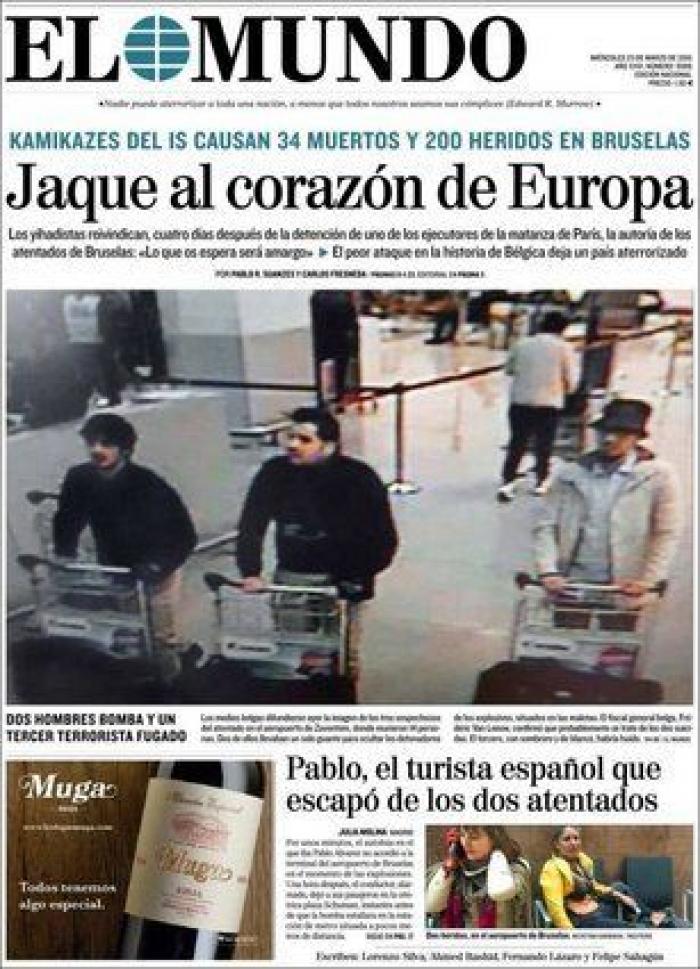 Las portadas de la prensa tras los atentados en Bruselas