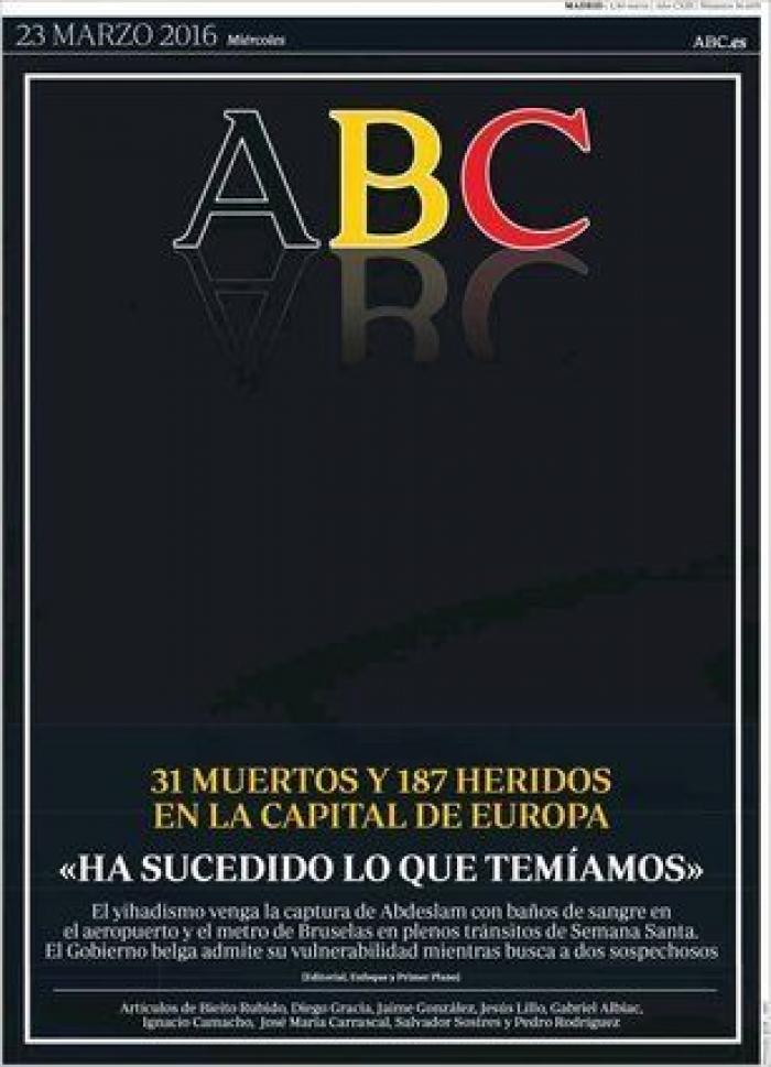 Las portadas de la prensa tras los atentados en Bruselas