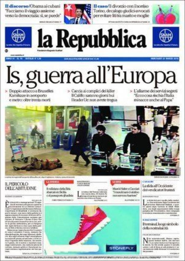 Las portadas de la prensa tras los atentados en Bruselas