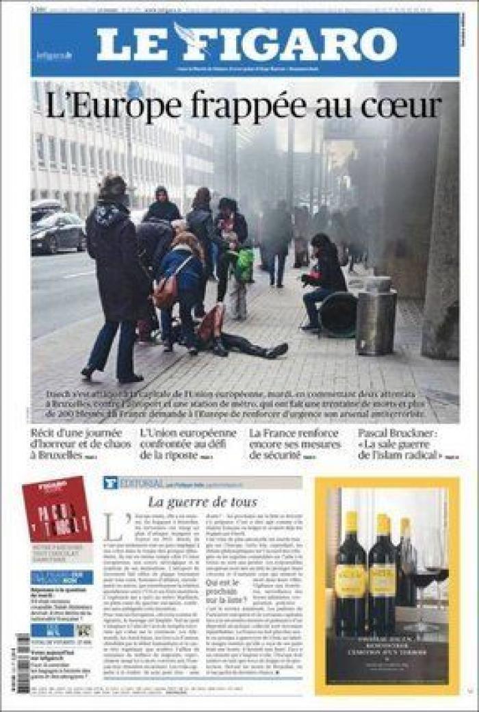 Las portadas de la prensa tras los atentados en Bruselas