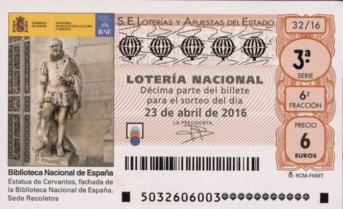 Así son los cuatro billetes de Lotería que conmemoran el cuarto centenario de la muerte de Cervantes