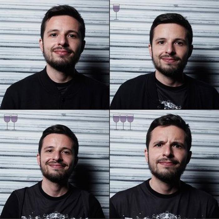 Una foto sobrio... y con una, dos y tres copas de vino: así cambiamos