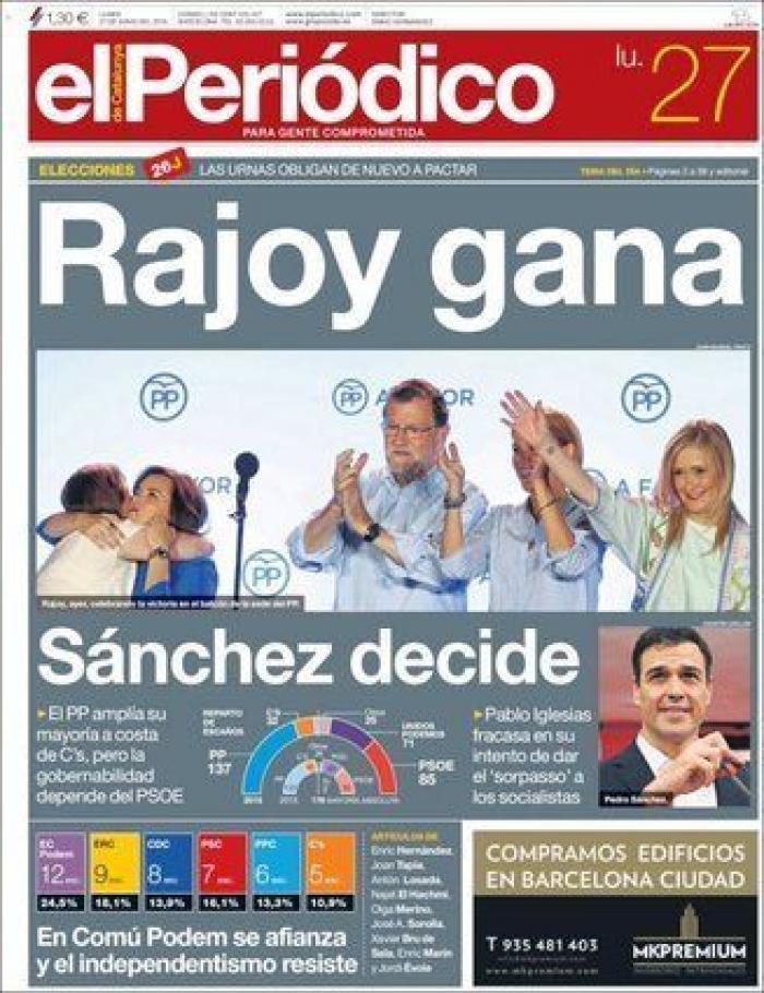 Las portadas de la victoria electoral del PP