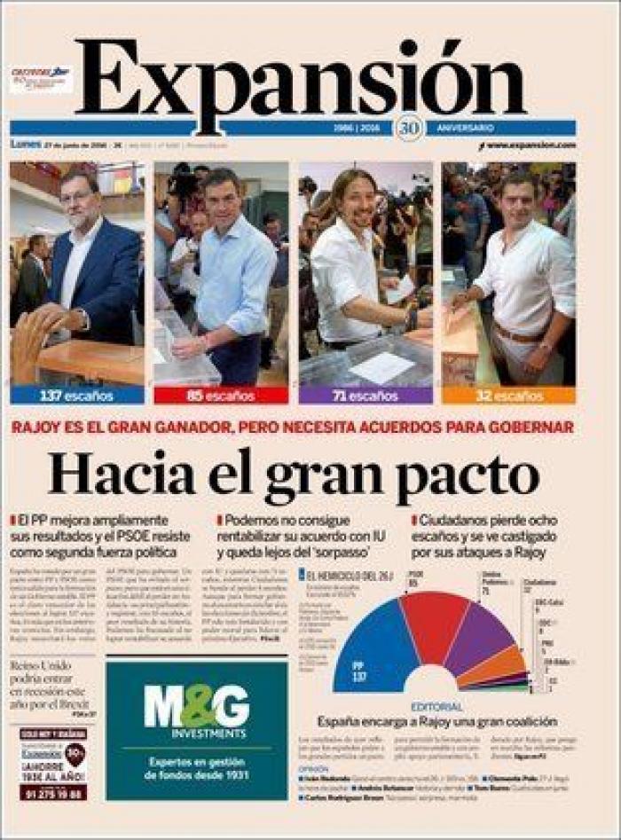 Las portadas de la victoria electoral del PP