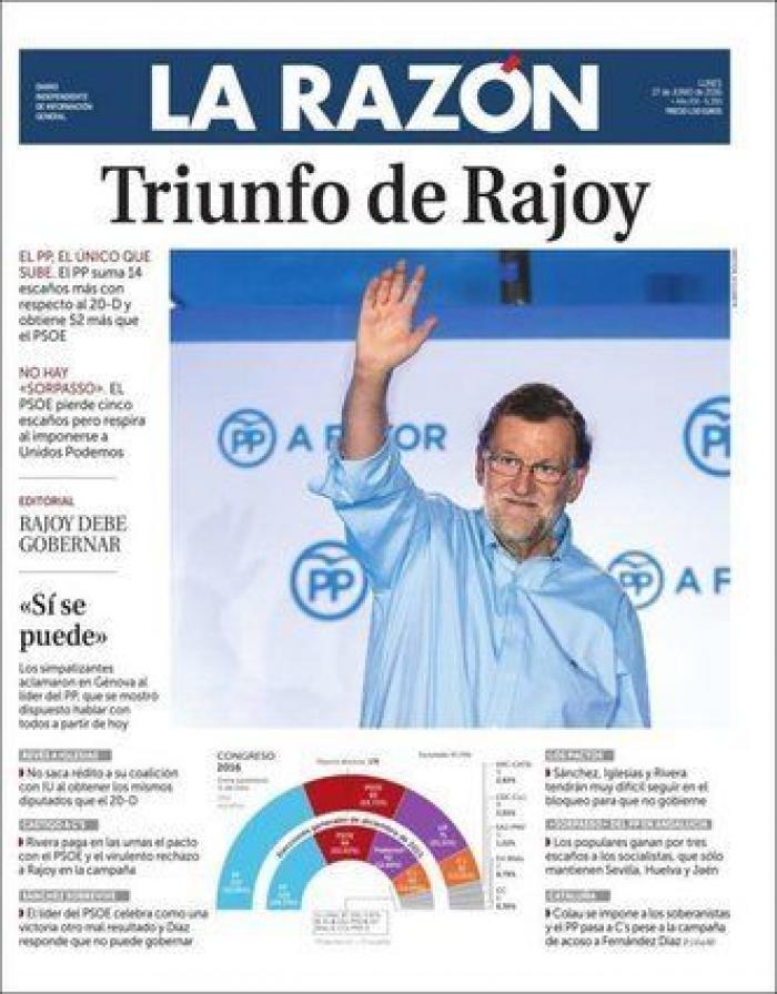 Las portadas de la victoria electoral del PP