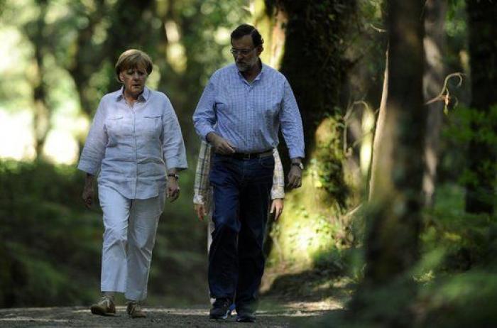 Merkel y Rajoy, de paseo por el Camino de Santiago