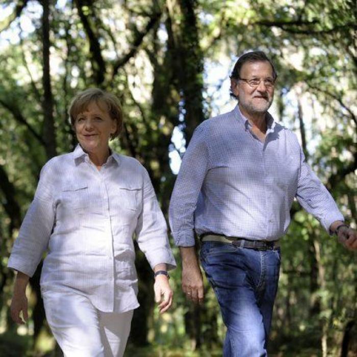 Merkel y Rajoy, de paseo por el Camino de Santiago