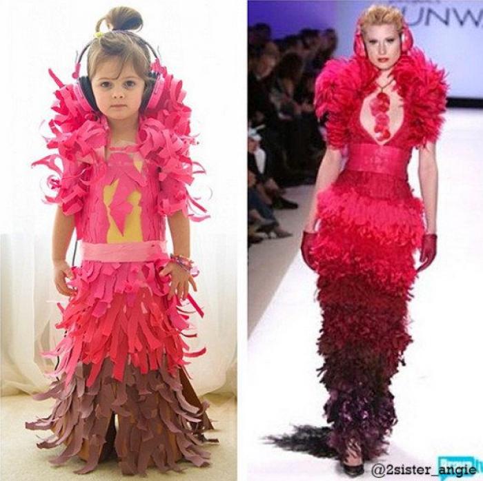 Los preciosos vestidos de papel que esta niña de 4 años crea con su madre (FOTOS)