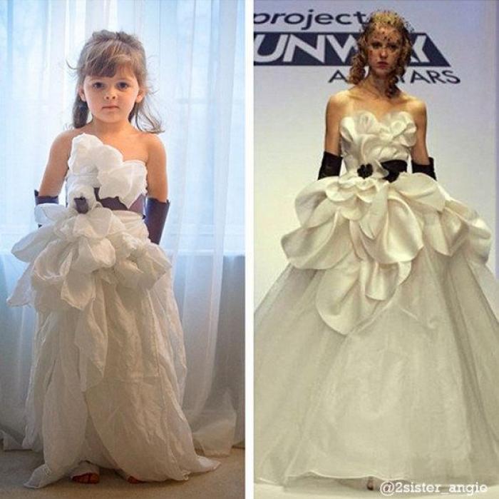 Los preciosos vestidos de papel que esta niña de 4 años crea con su madre (FOTOS)