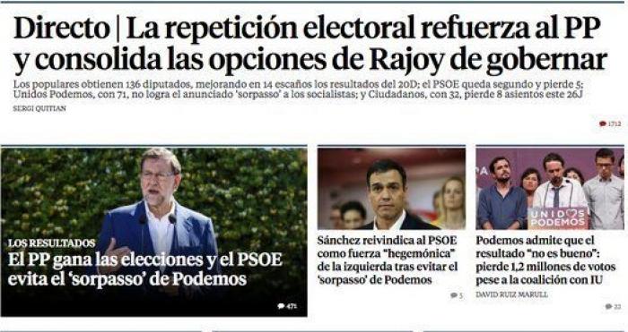Así ve los resultados de las elecciones la prensa digital