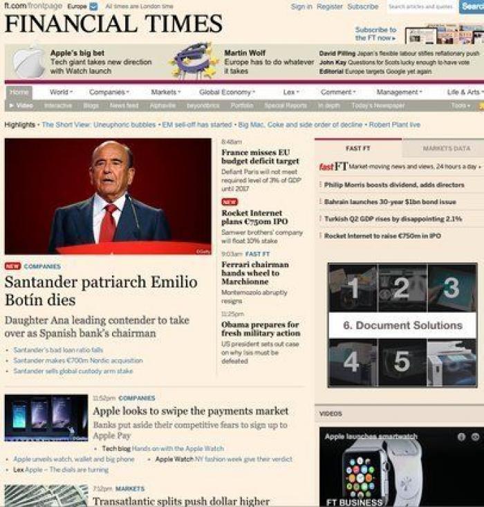 Botín, "el banquero más poderoso de Europa" según la prensa internacional