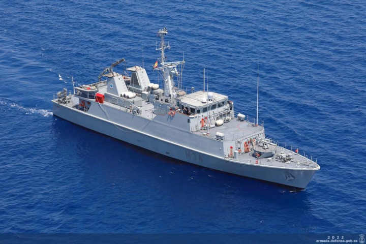 Imagen de archivo del Turia M-34, buque cazaminas de la Armada.