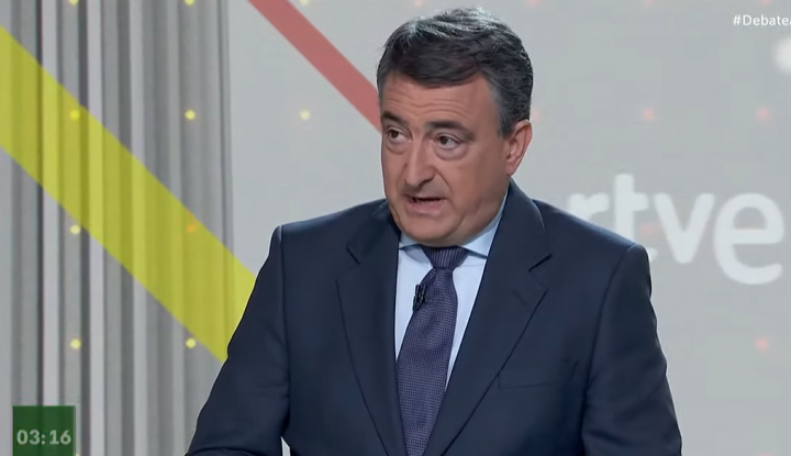 Aitor Esteban, portavoz de PNV en el Congreso, en el debate a siete de RTVE.