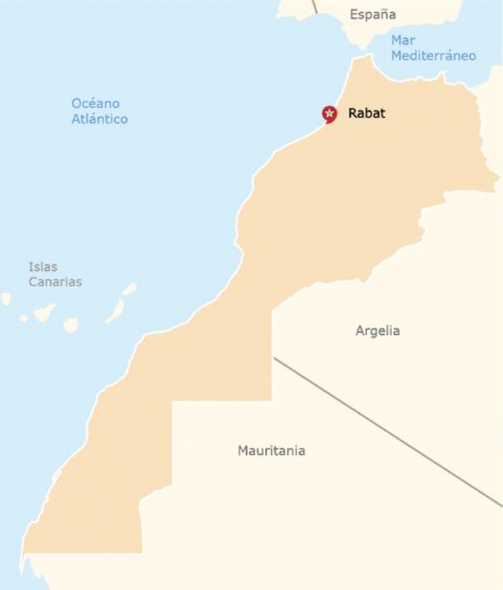 El mapa de Marruecos que incluye a Ceuta y a Melilla