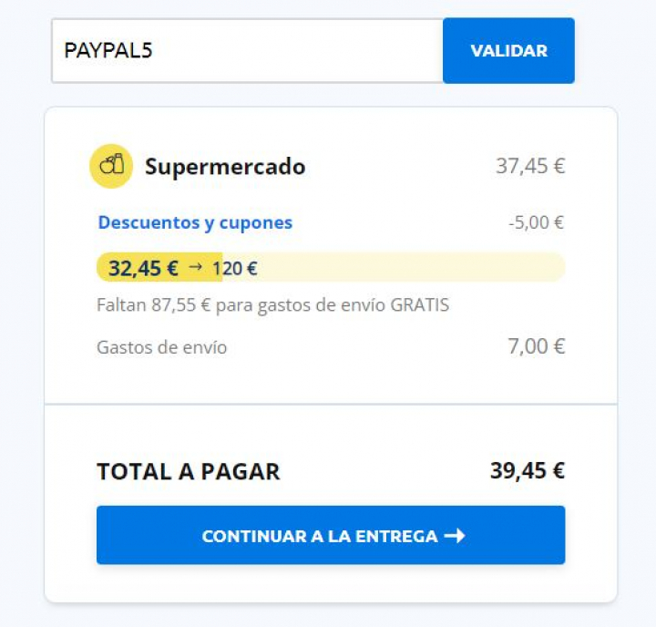 Imagen de la oferta en la página web de Carrefour