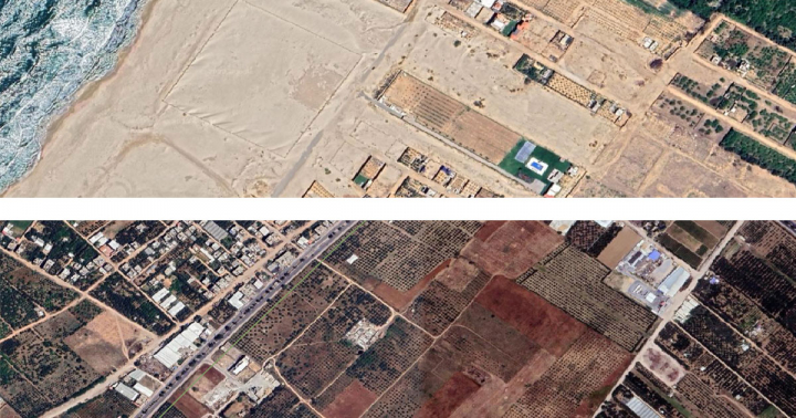 Imágenes de satélite en las que se han registrado avances del ejército israelí dentro de la Franja de Gaza.