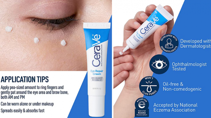 El contorno de ojos de CeraVe tiene una textura no grasa y se absorbe rápidamente (muy fácil de aplicar).