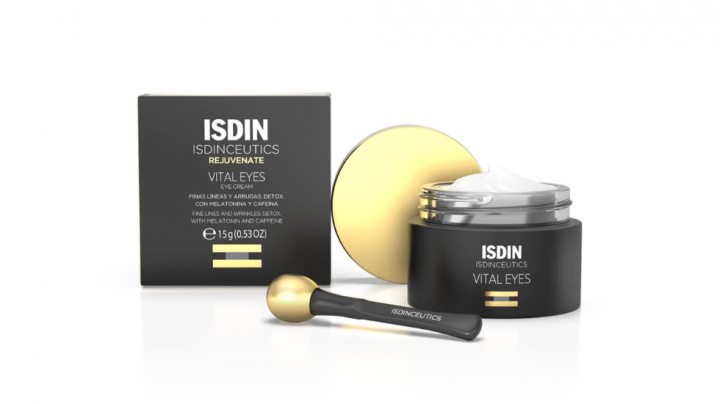 ISDIN Isdinceutics Vital Eyes, crema para el contorno de ojos con melatonina y cafeína para reducir ojeras y bolsas (15ml)