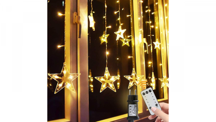 Guirnalda de luces navideñas en forma de estrella